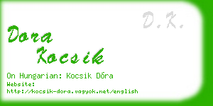 dora kocsik business card