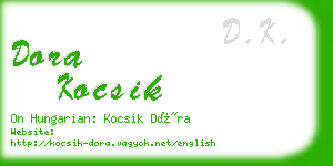 dora kocsik business card